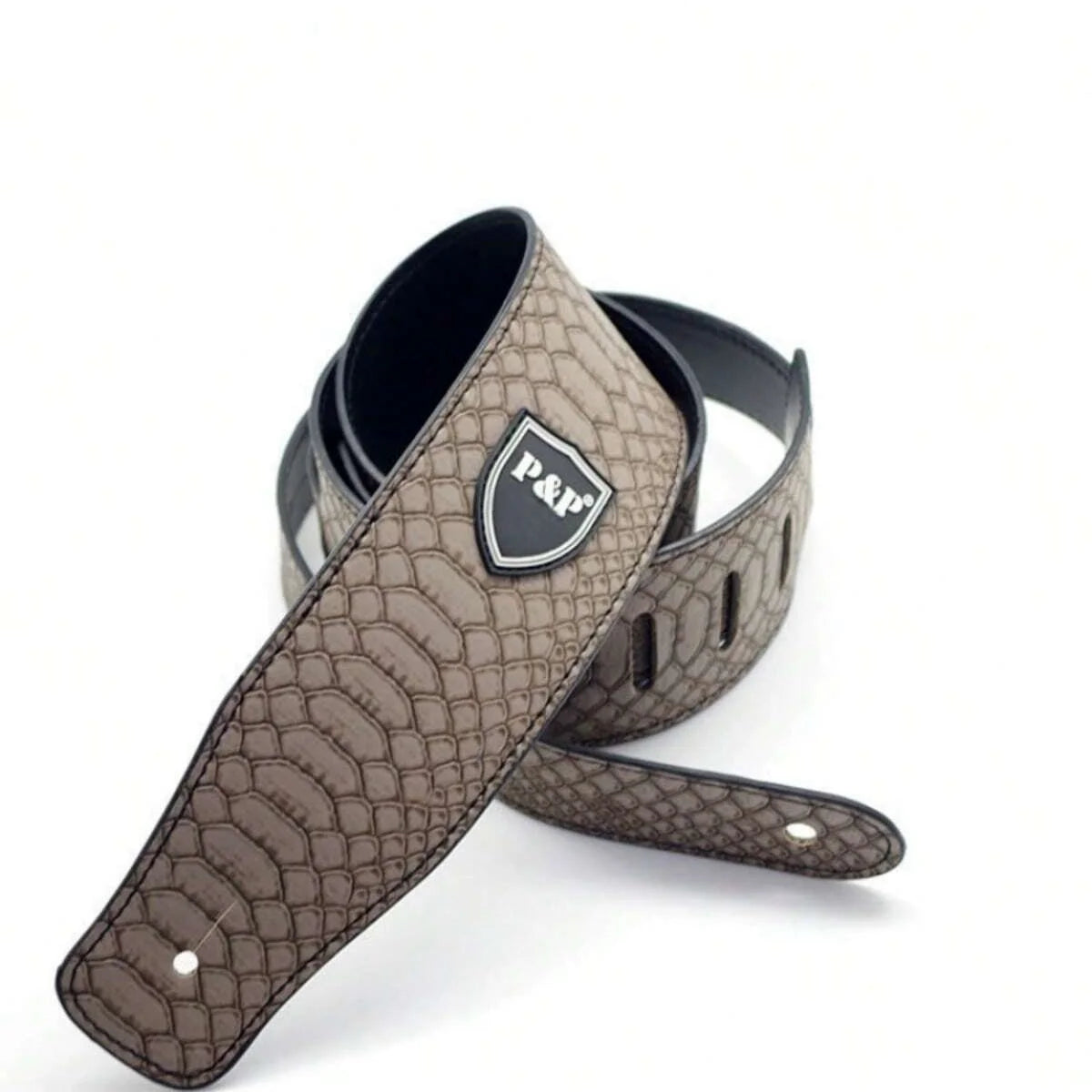 P&P leather pattern guitar strap