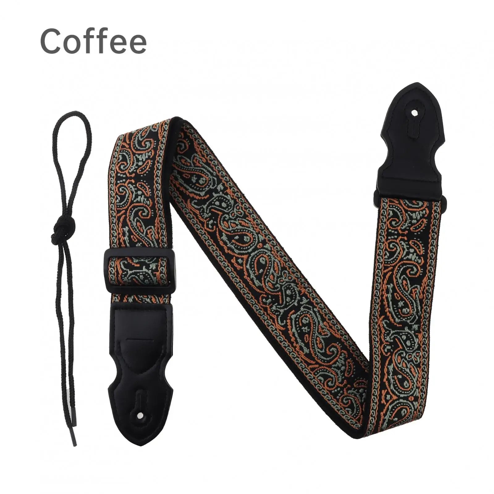 Embroidered Style guitar strap with Guitar Pick Slot