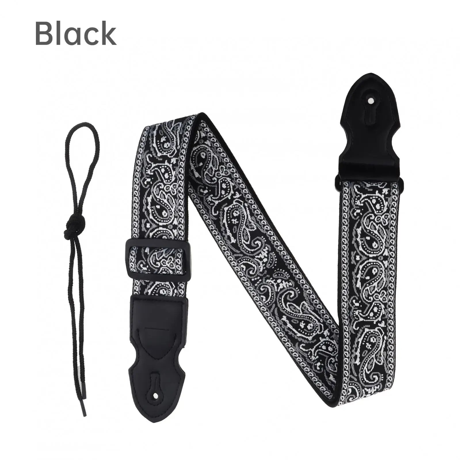 Embroidered Style guitar strap with Guitar Pick Slot