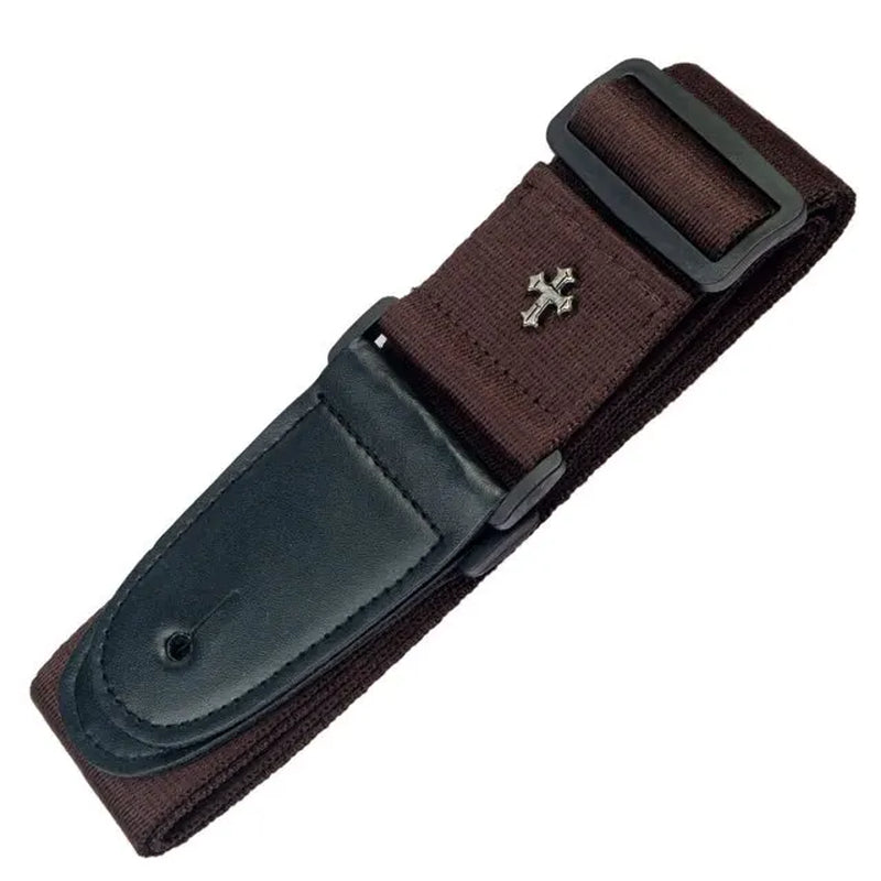 Cross style guitar strap